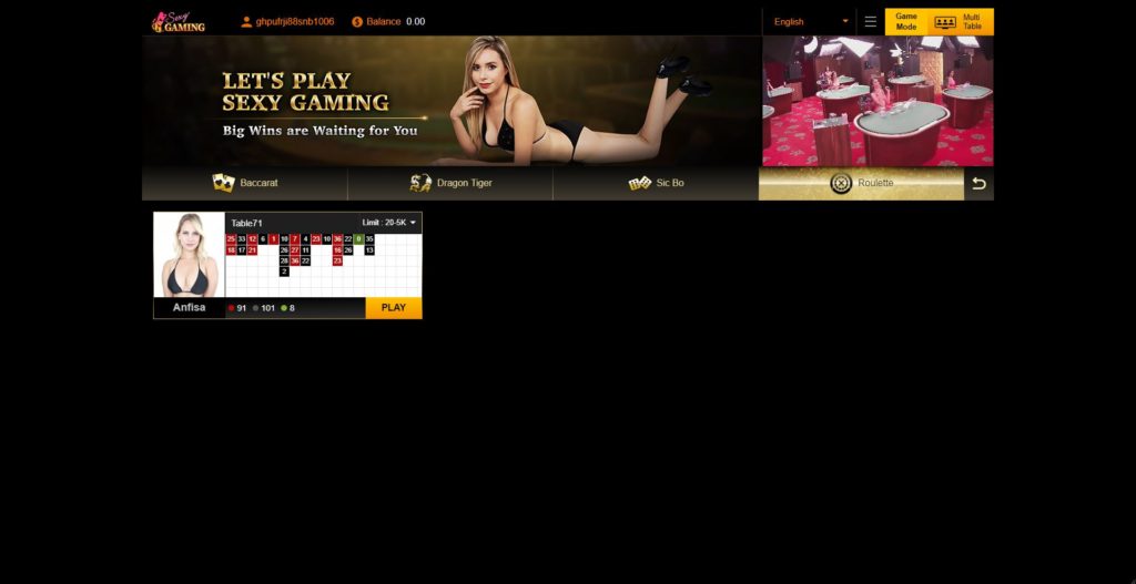 SEXY GAMING ROULETTE